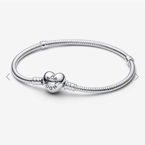 Pandora Moments Heart Clasp Snake Chain Bracelet Sterling silver